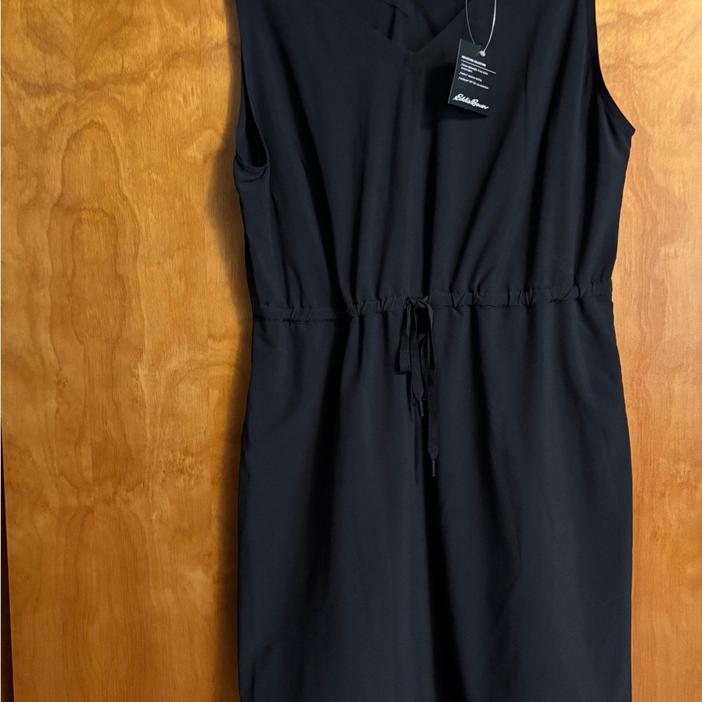 Brand New with Tags Eddie Bauer Black Sheath Dress V-Neck Sleeveless